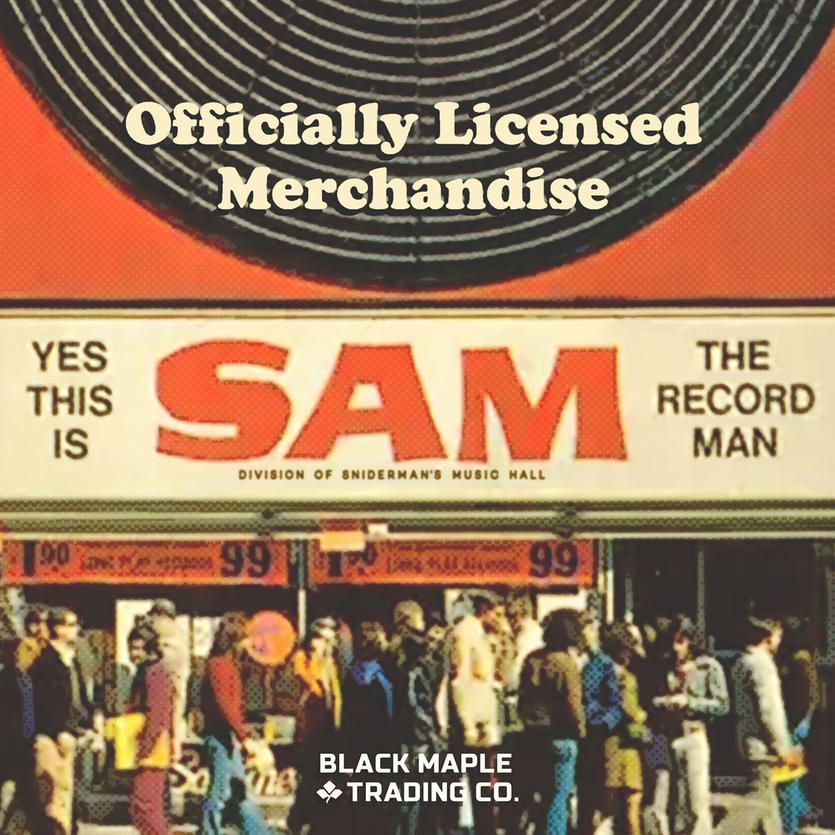 Sweat à Capuche Sam The Record Man Canada Vintage – Noir, Unisex, Taille Regular, Neuf Avec étiquette