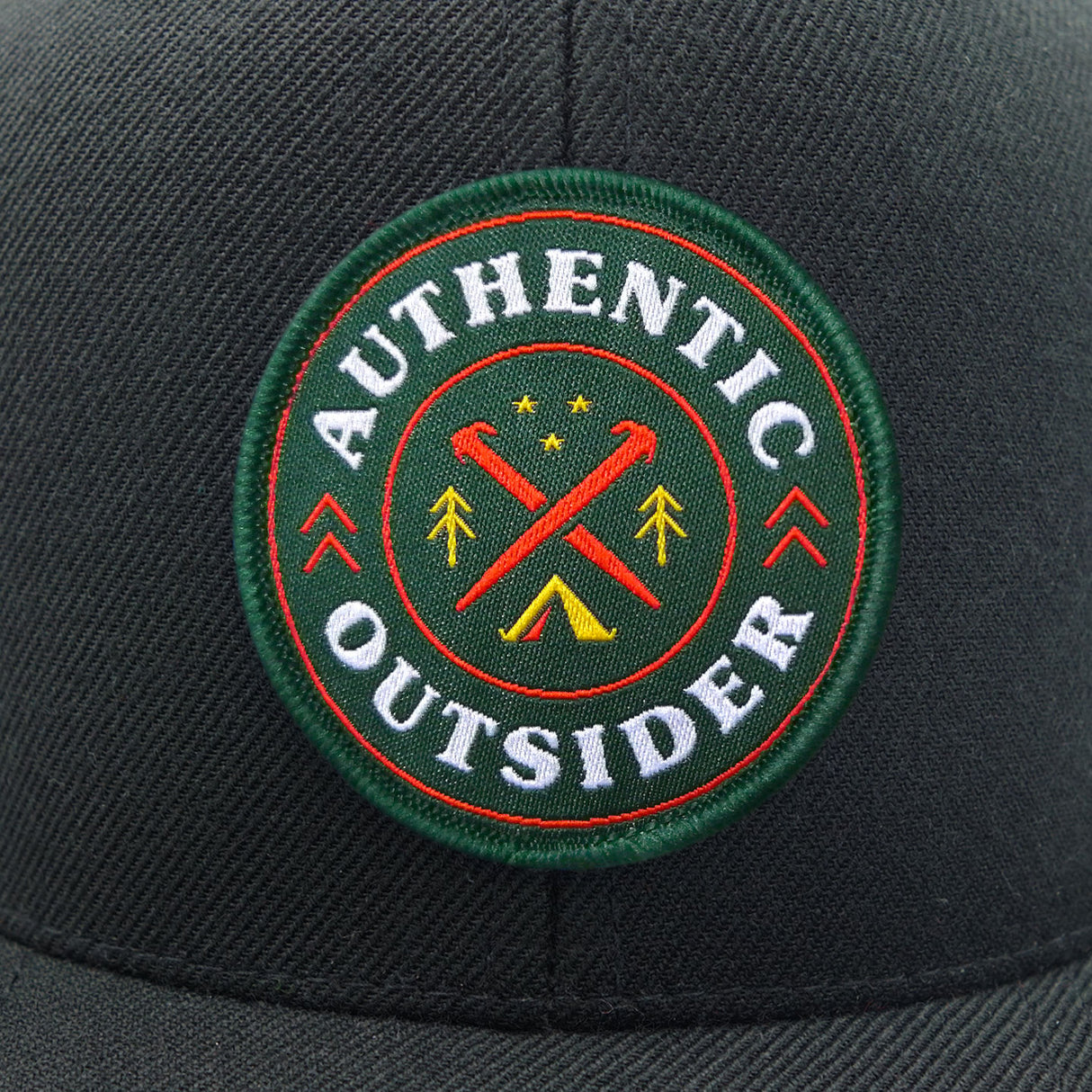 Authentic Outsider Black Flat Brim Snapback Cap