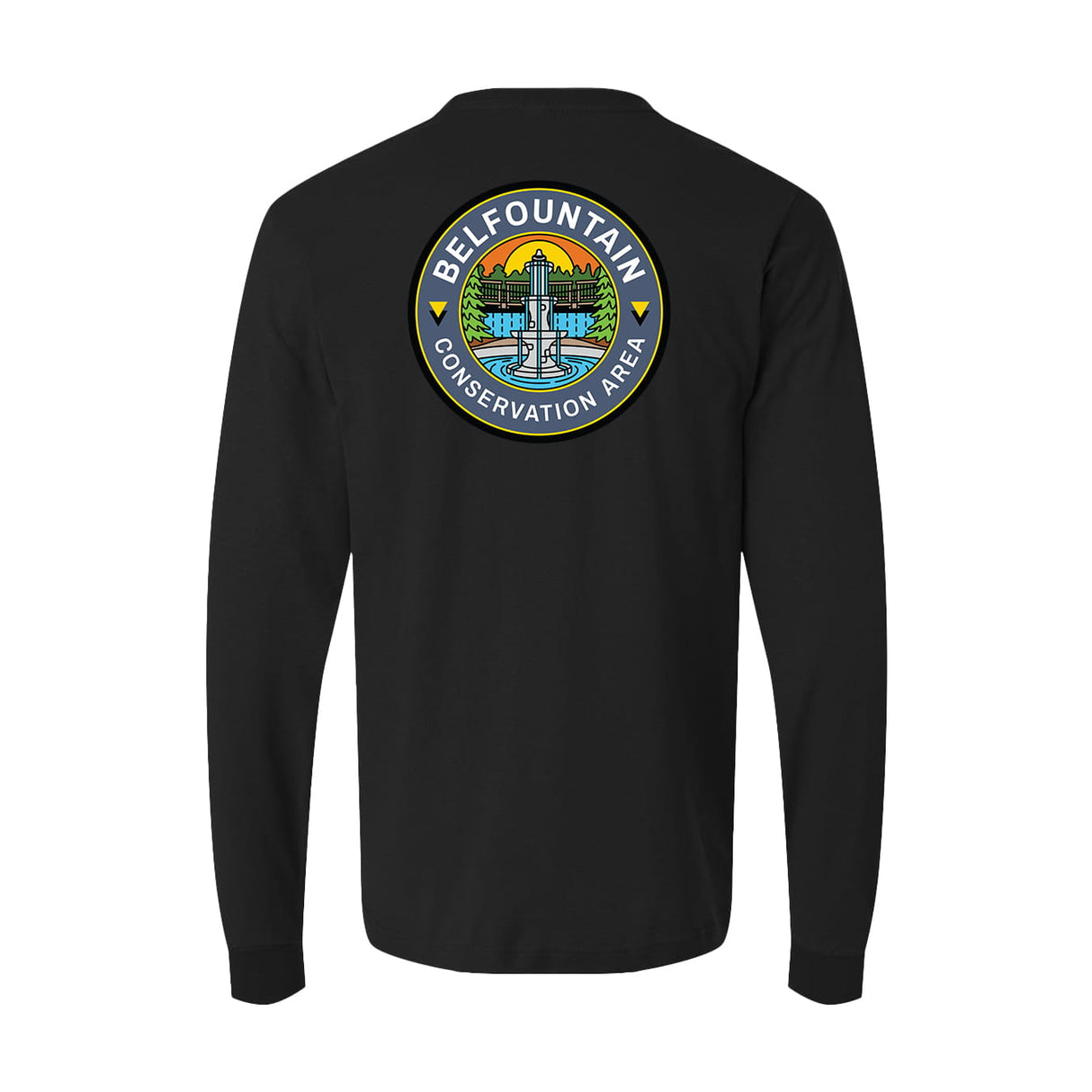 Belfountain Conservation Area Front & Back Print Long Sleeve T-Shirt | Credit Valley Parks