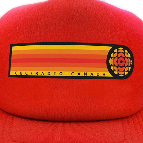 CBC 74 Retro Stripe Red Foam Snapback Trucker Cap