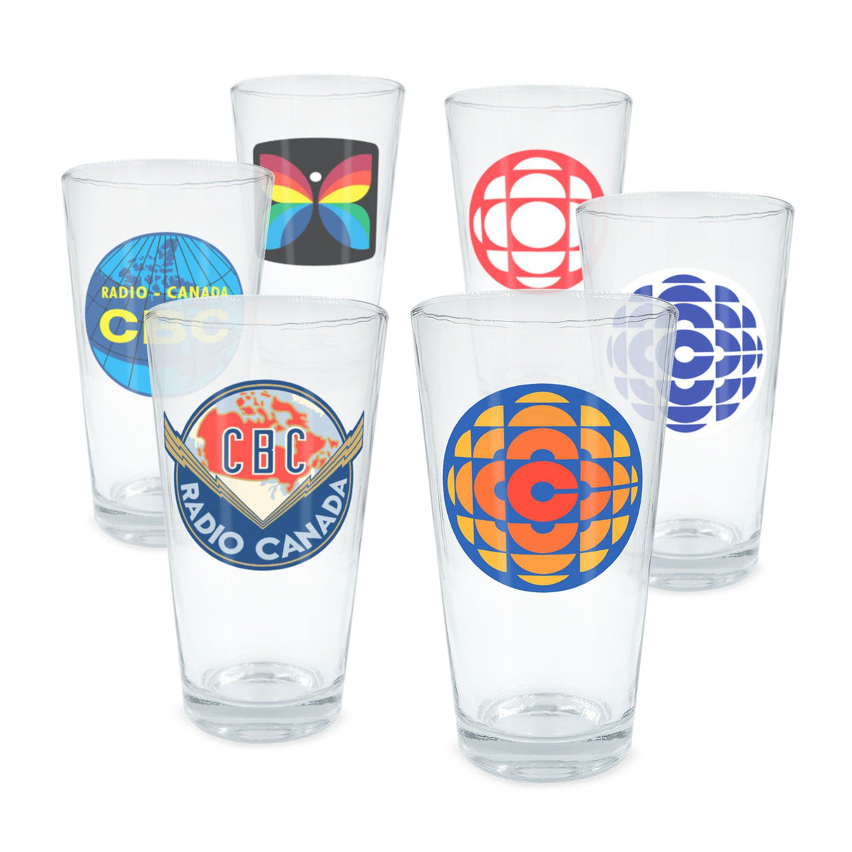 CBC Historic Logo Collection 16 oz Glass - Set of 6