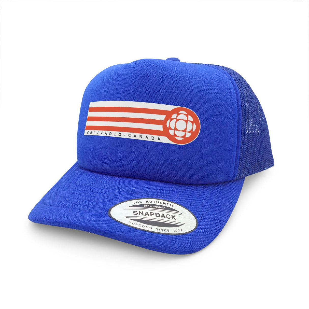 CBC White Gem Red Retro Stripe Blue Foam Snapback Trucker Cap