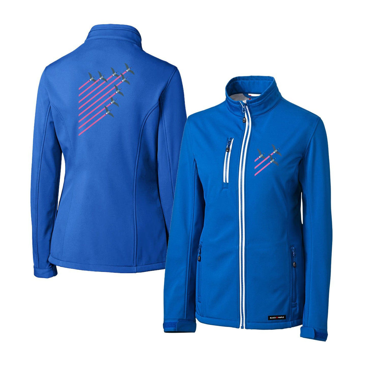 Canada Geese Flying V Womens Softshell Jacket