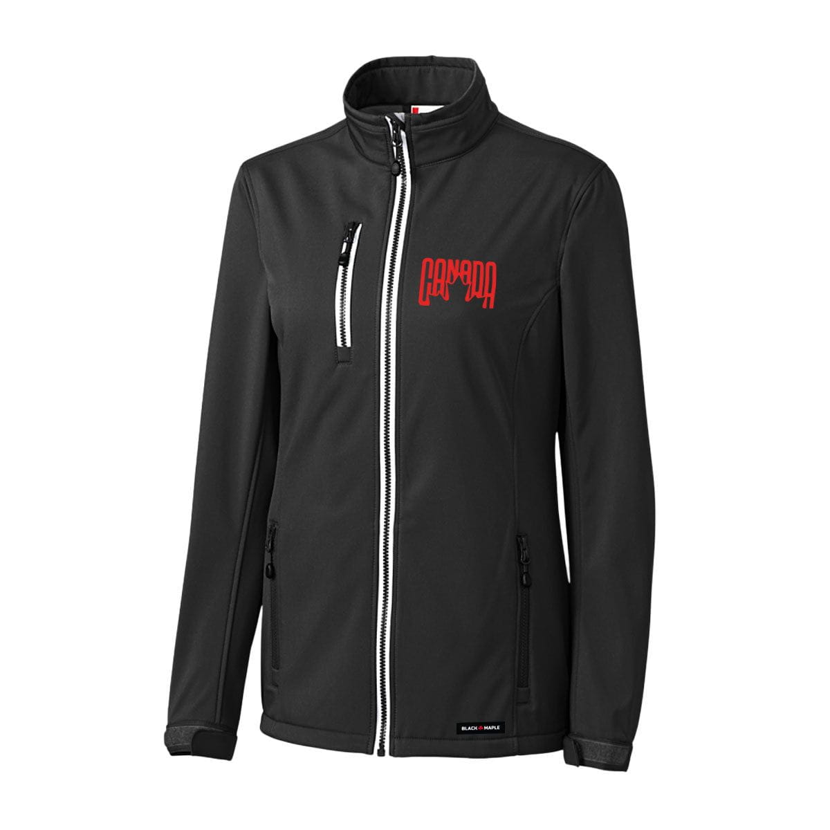 Canada Leaf Retro Design Womens Softshell Jacket