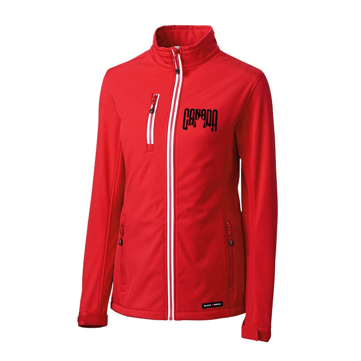 Canada Leaf Retro Design Womens Softshell Jacket