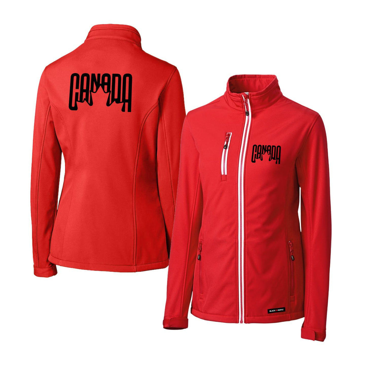 Canada Leaf Retro Design Womens Softshell Jacket