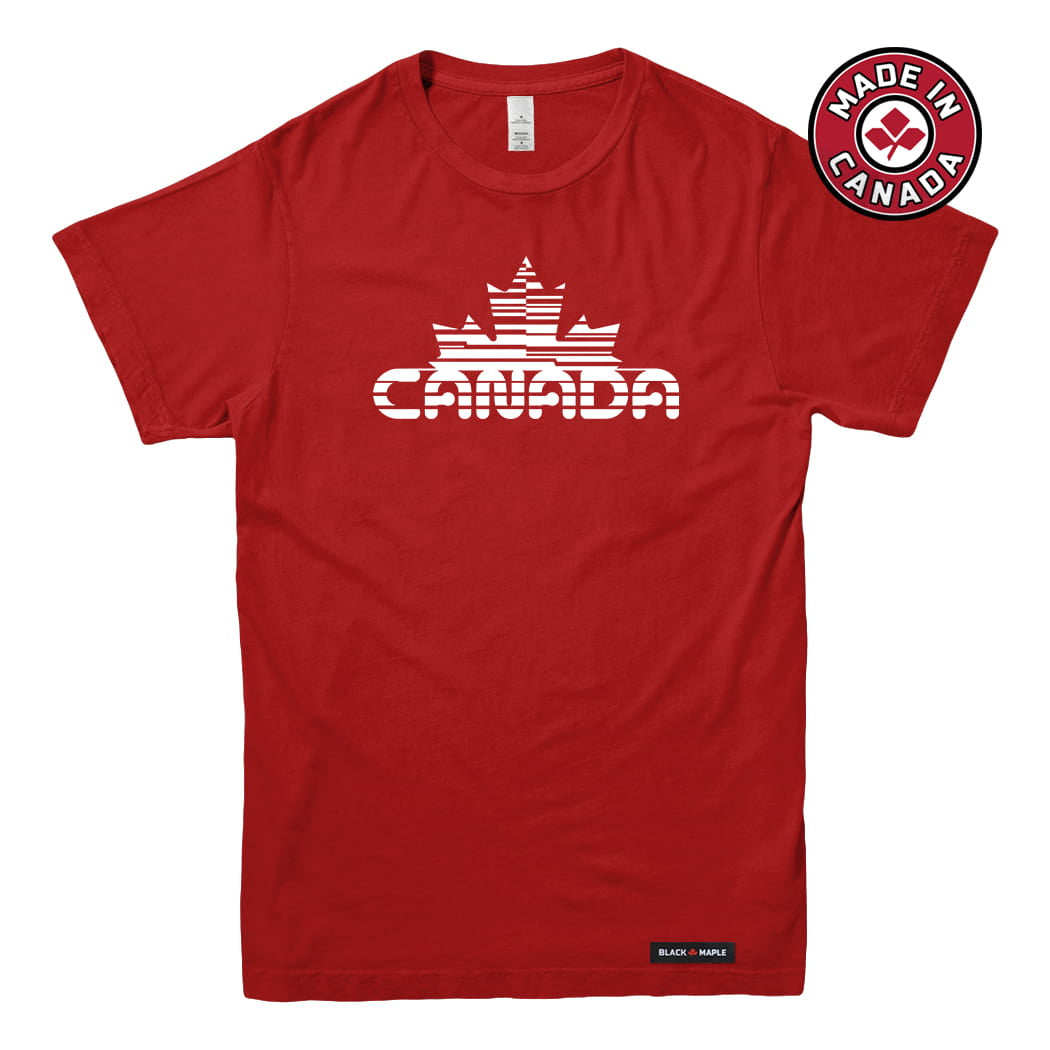 Canada Maple Leaf Retro Cyber-Glitch T-shirt