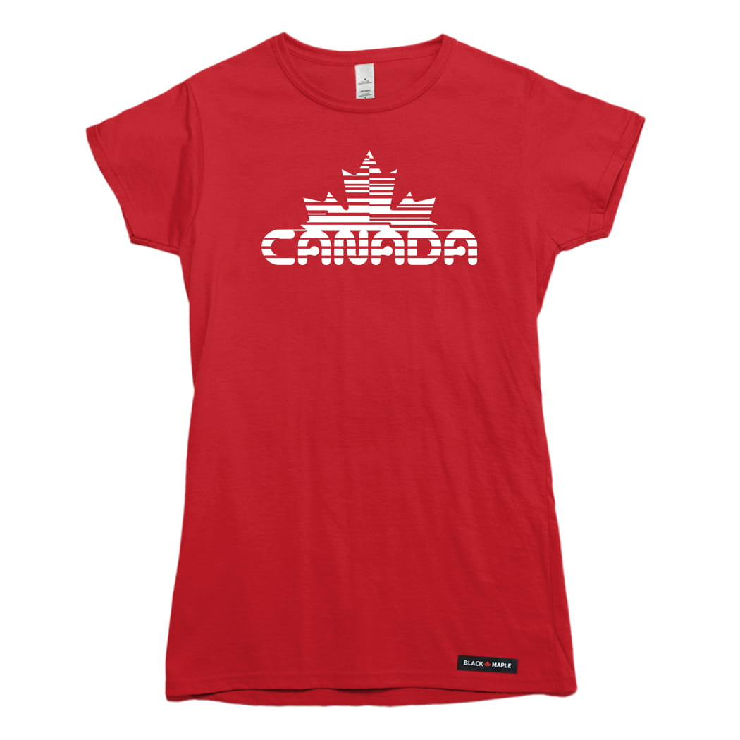 Canada Maple Leaf Retro Cyber-Glitch T-shirt