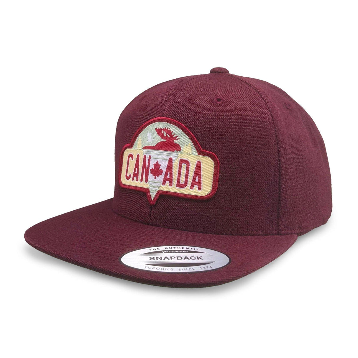 Canada Moose with Goose Flat Brim Snapback Cap