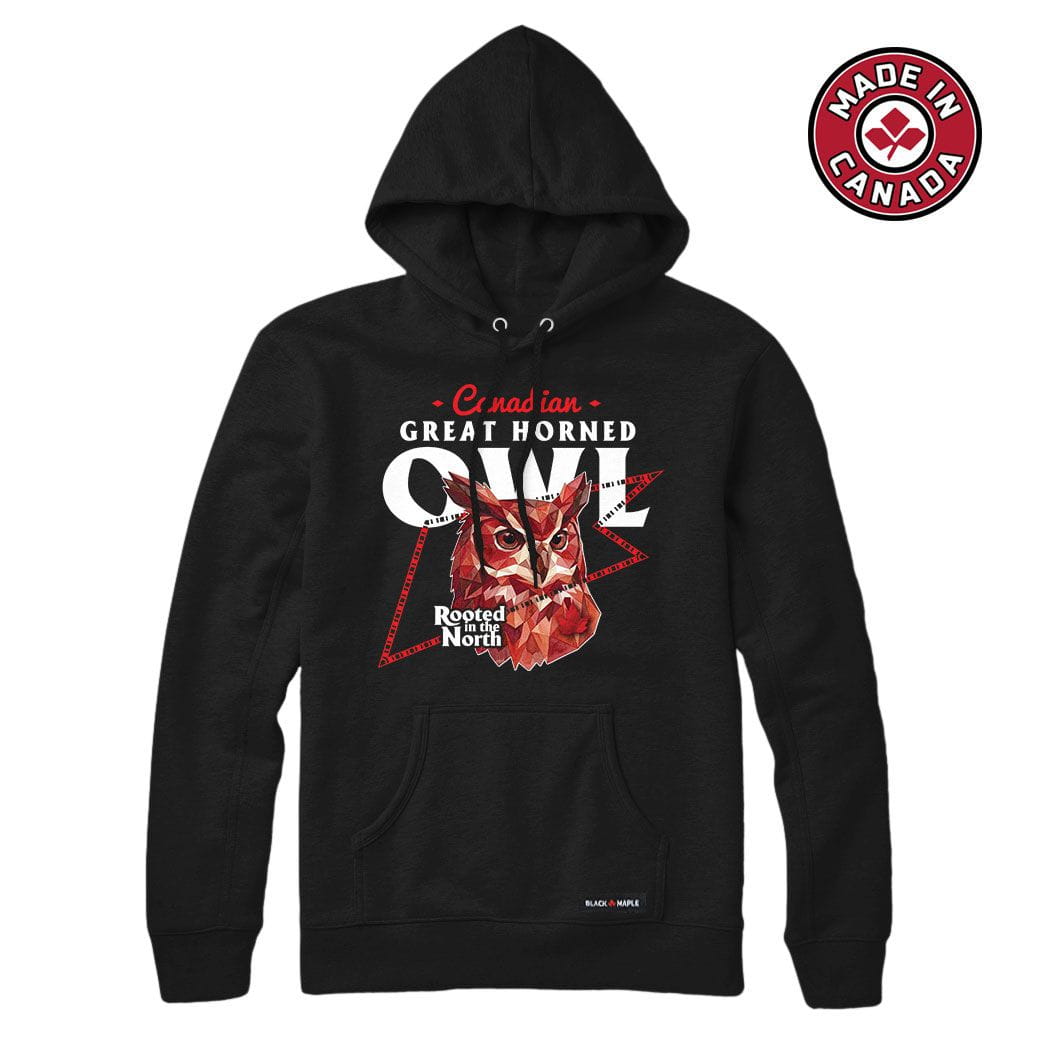 Canadian Great Horned Owl Low Poly Bust Sweatshirt or Hoodie