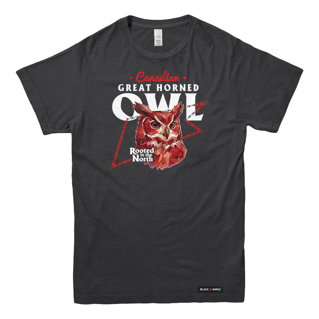 Canadian Great Horned Owl Low Poly Bust T-shirt