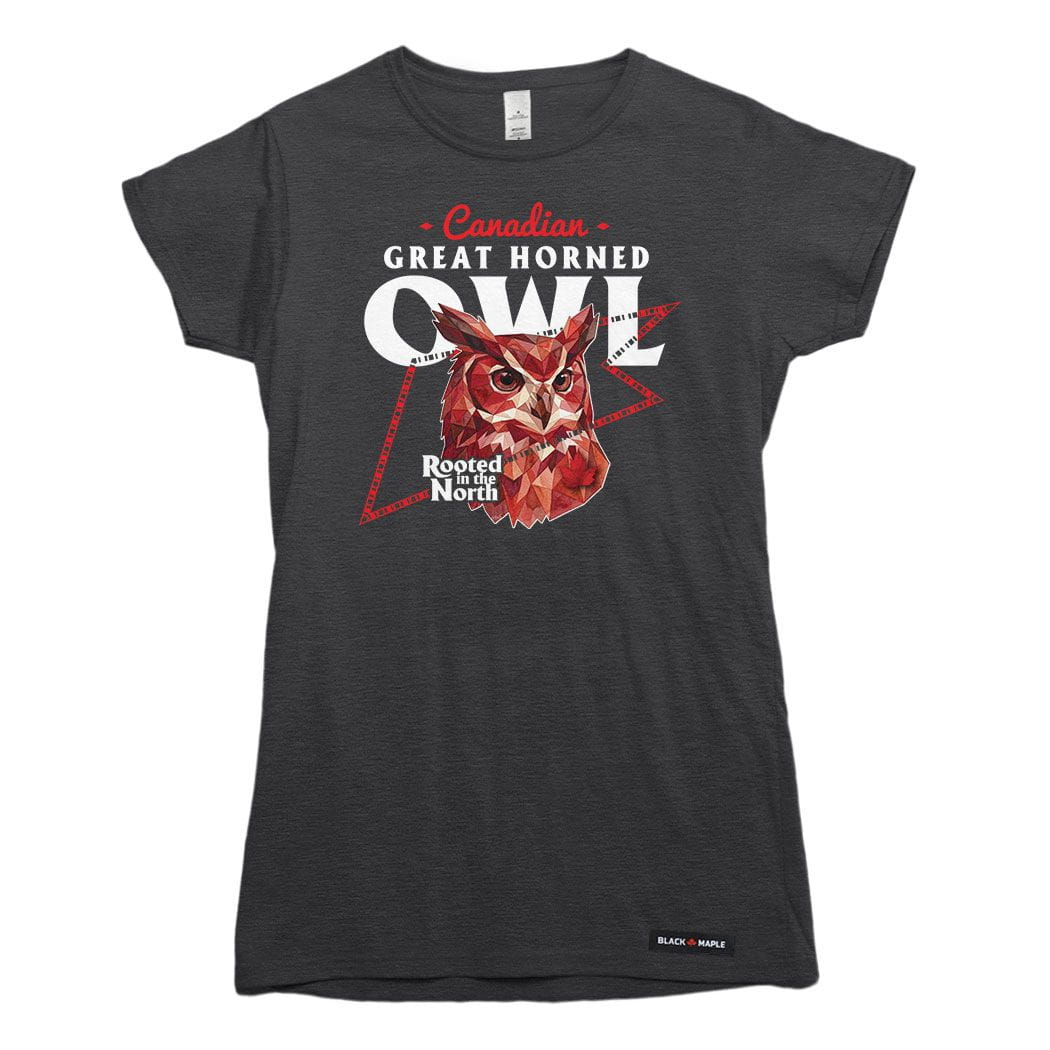 Canadian Great Horned Owl Low Poly Bust T-shirt