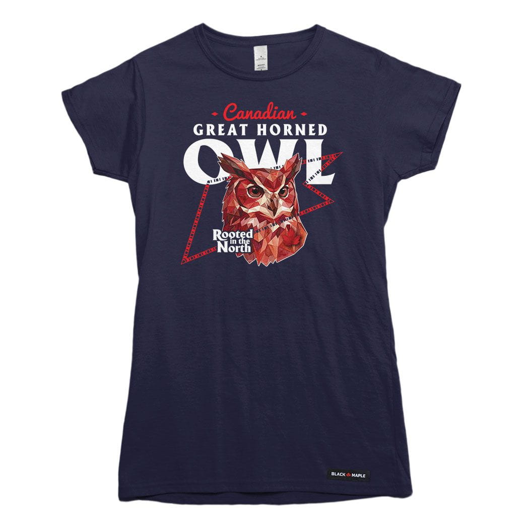 Canadian Great Horned Owl Low Poly Bust T-shirt