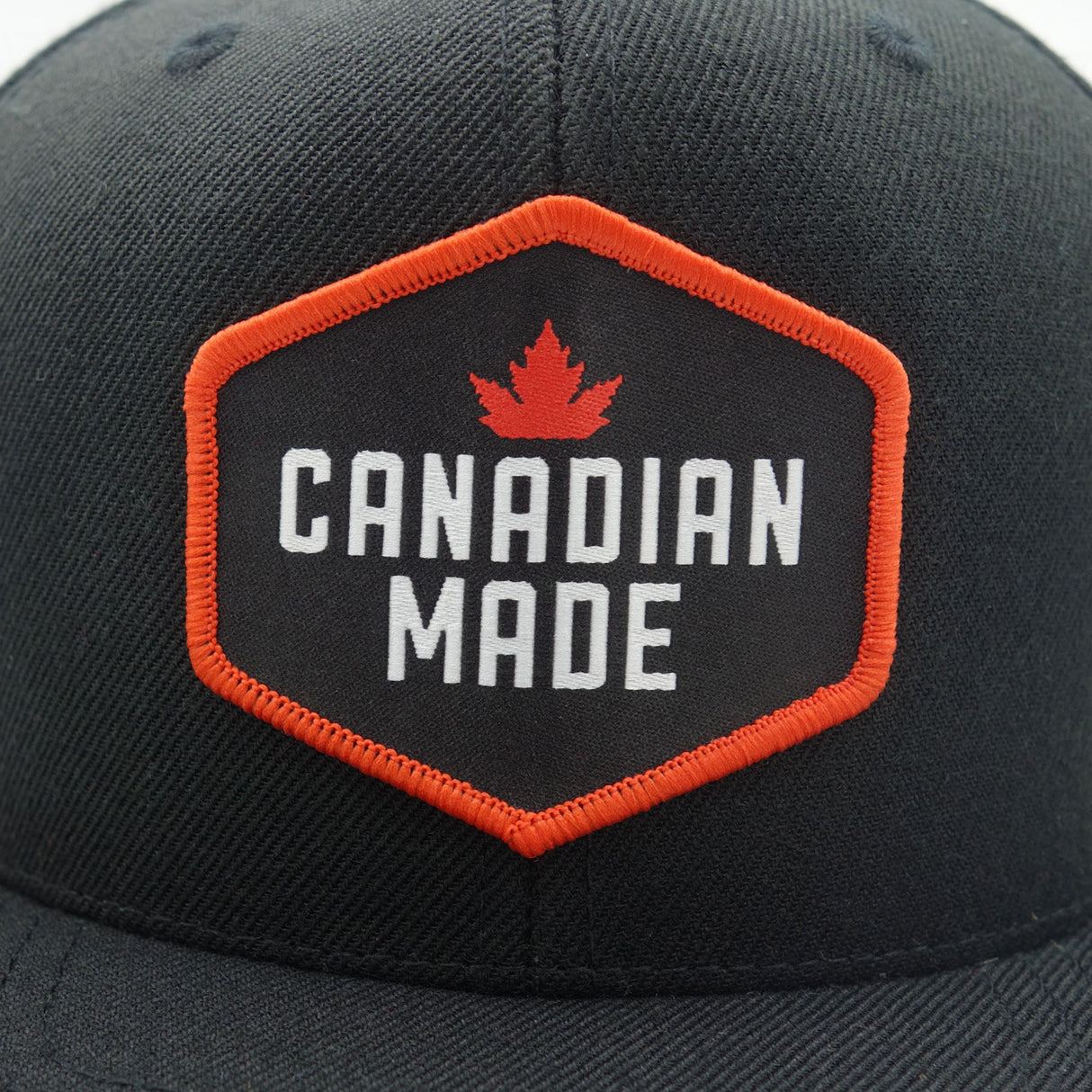 Canadian Made Black Flat Brim Snapback Hat
