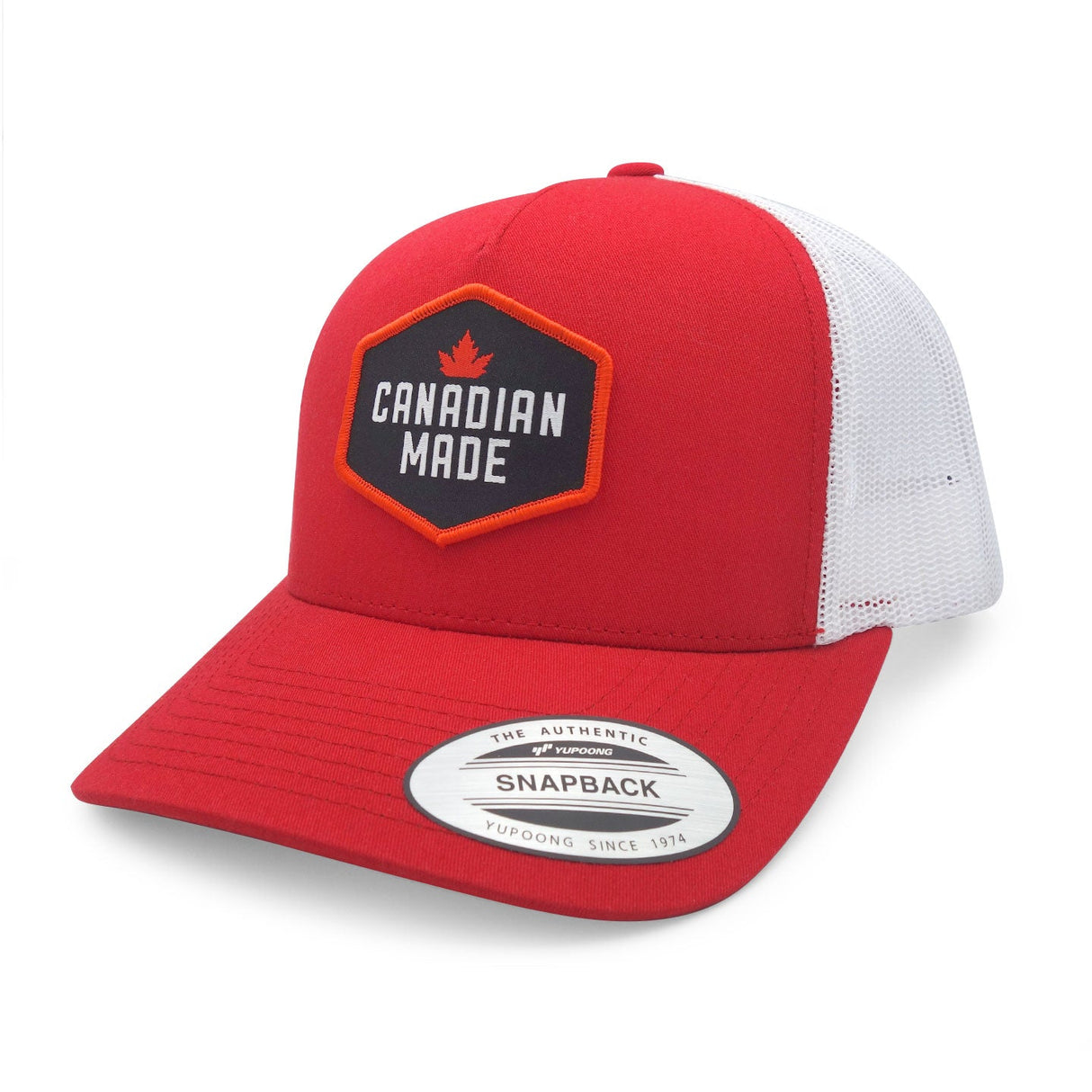 Canadian Made Red with White Snapback Trucker Cap