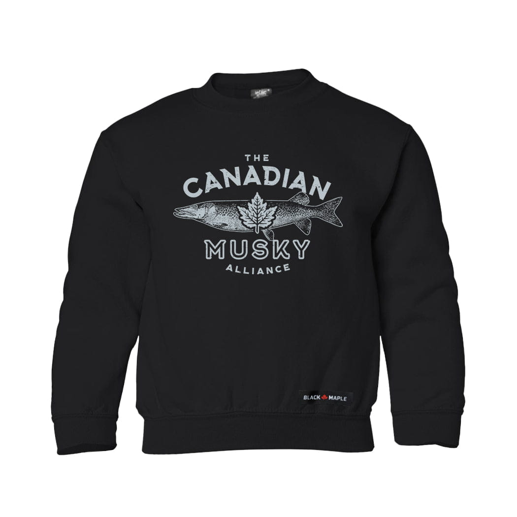 Canadian Musky Alliance Kids Crewneck Sweatshirt
