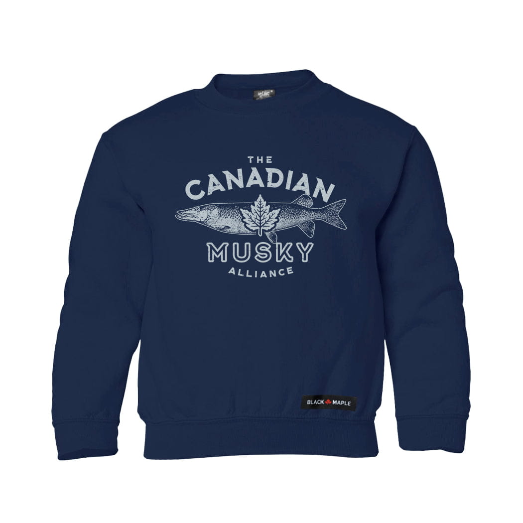Canadian Musky Alliance Kids Crewneck Sweatshirt