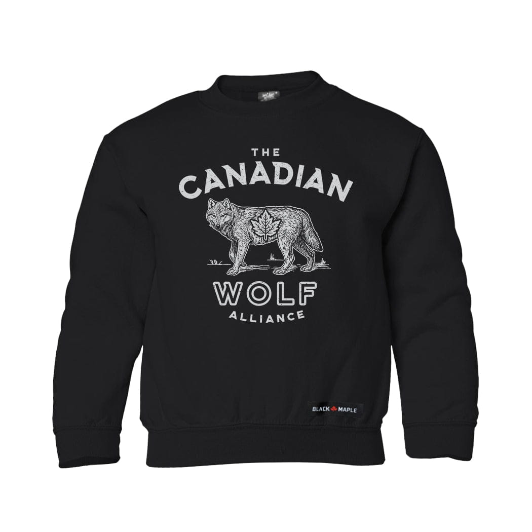 Canadian Wolf Alliance Kids Crewneck Sweatshirt