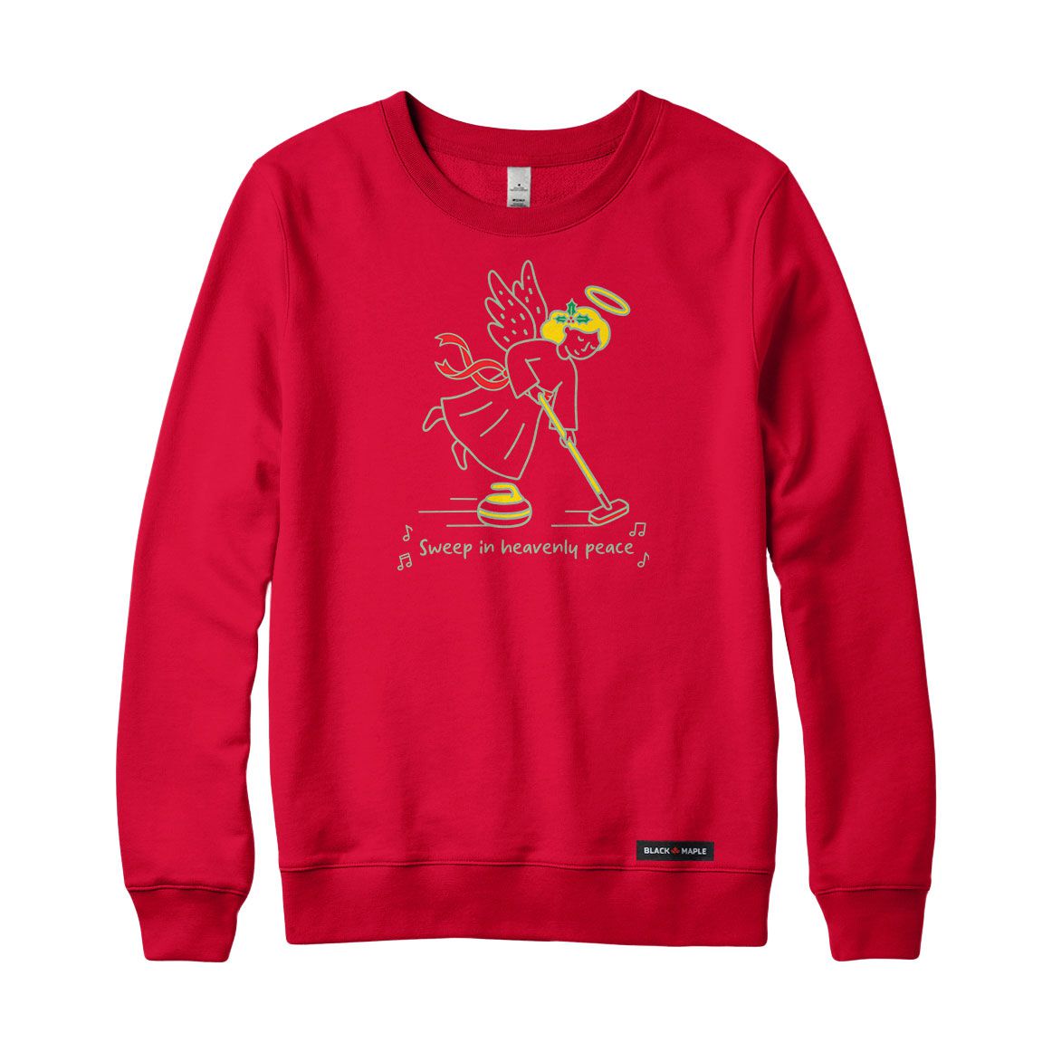 Christmas Curling Angel Crewneck Sweatshirt