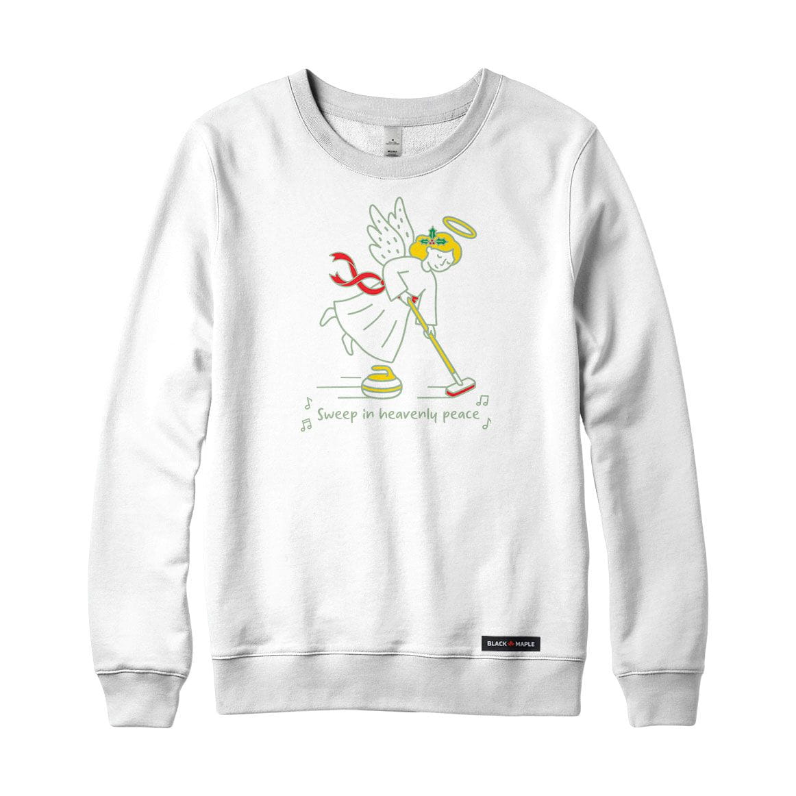 Christmas Curling Angel Crewneck Sweatshirt