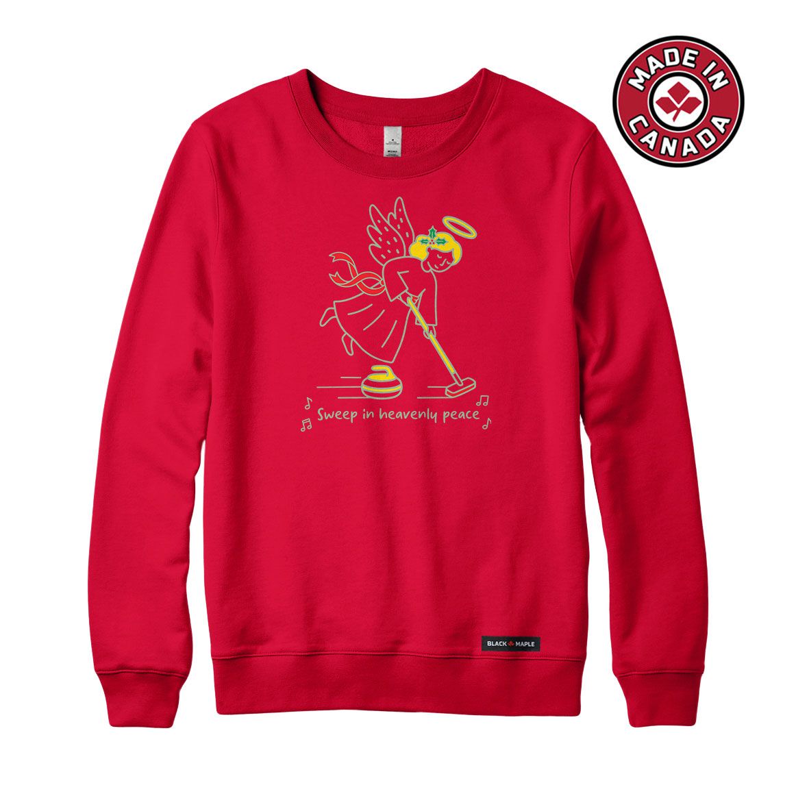 Christmas Curling Angel Crewneck Sweatshirt