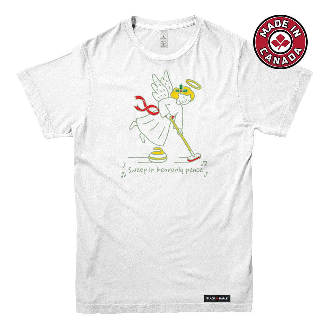 Christmas Curling Angel Mens T-shirt