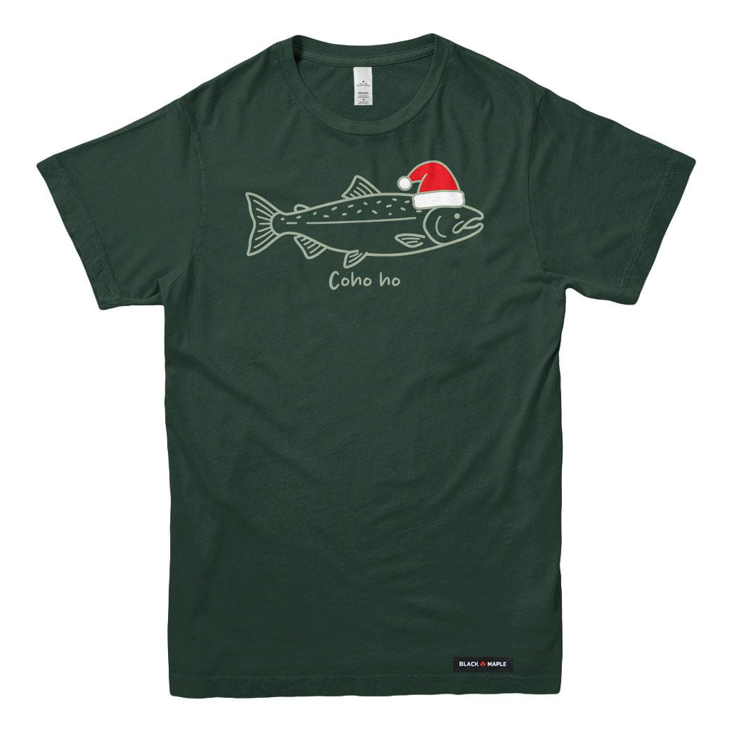 Coho Ho Christmas Salmon Mens T-shirt