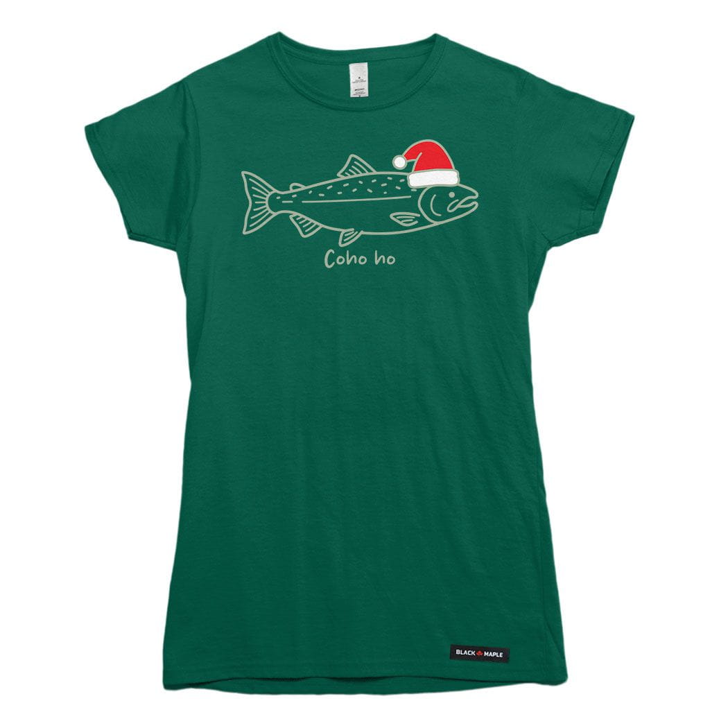 Coho Ho Christmas Salmon Womens T-shirt