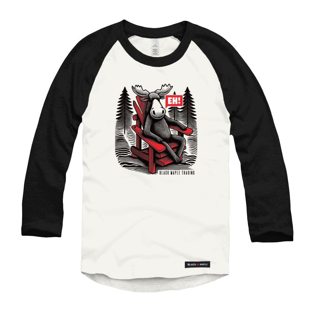 Eh! Moose and Muskoka Chair Logo Raglan Baseball Shirt