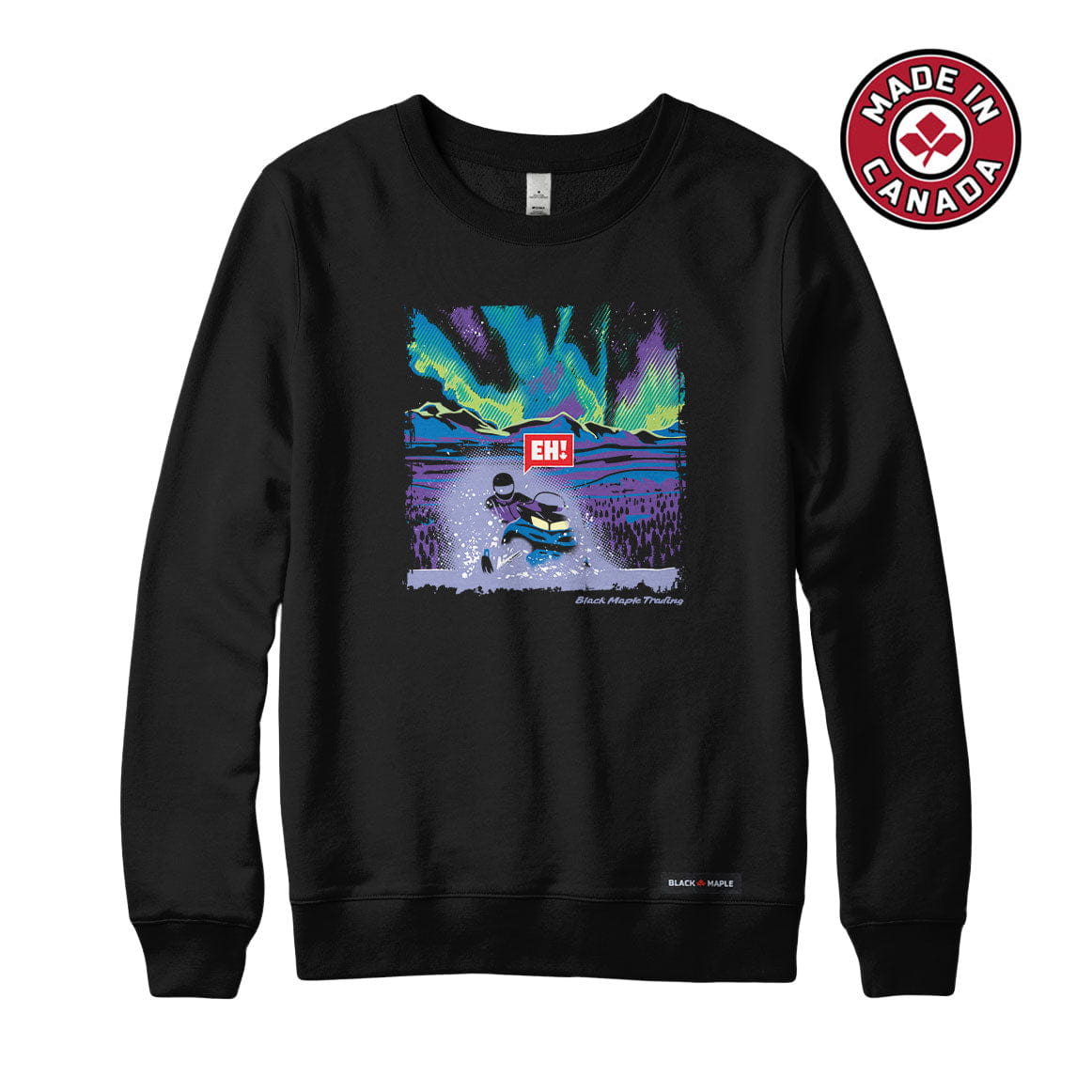 Eh! Snowmobile Northern Lights Sweatshirt or Hoodie
