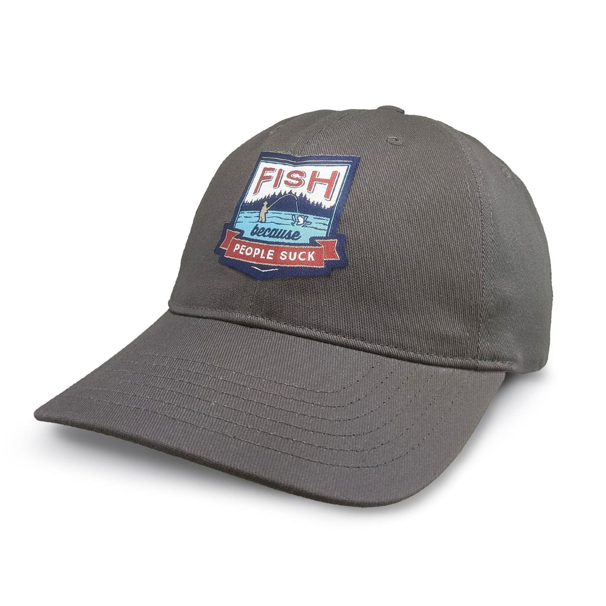 Fish Because People Suck Charcoal Dad Cap