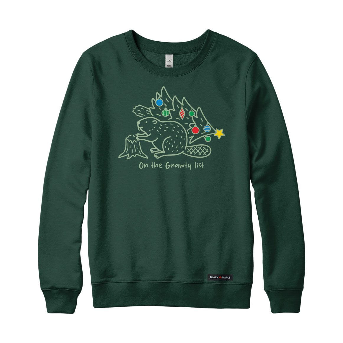 Gnawty List Christmas Beaver Crewneck Sweatshirt