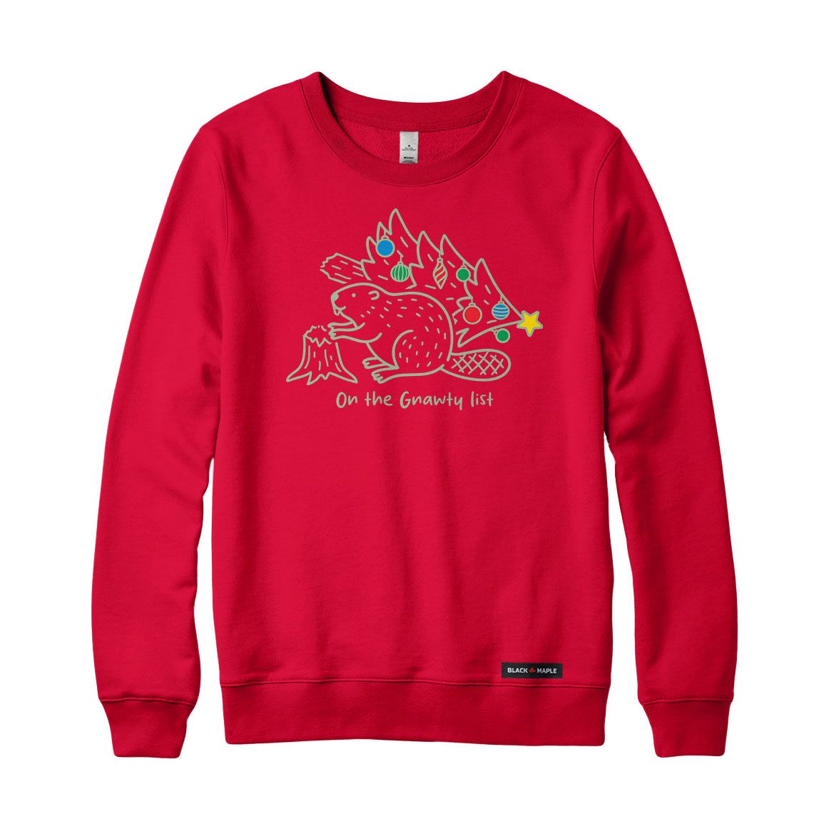 Gnawty List Christmas Beaver Crewneck Sweatshirt
