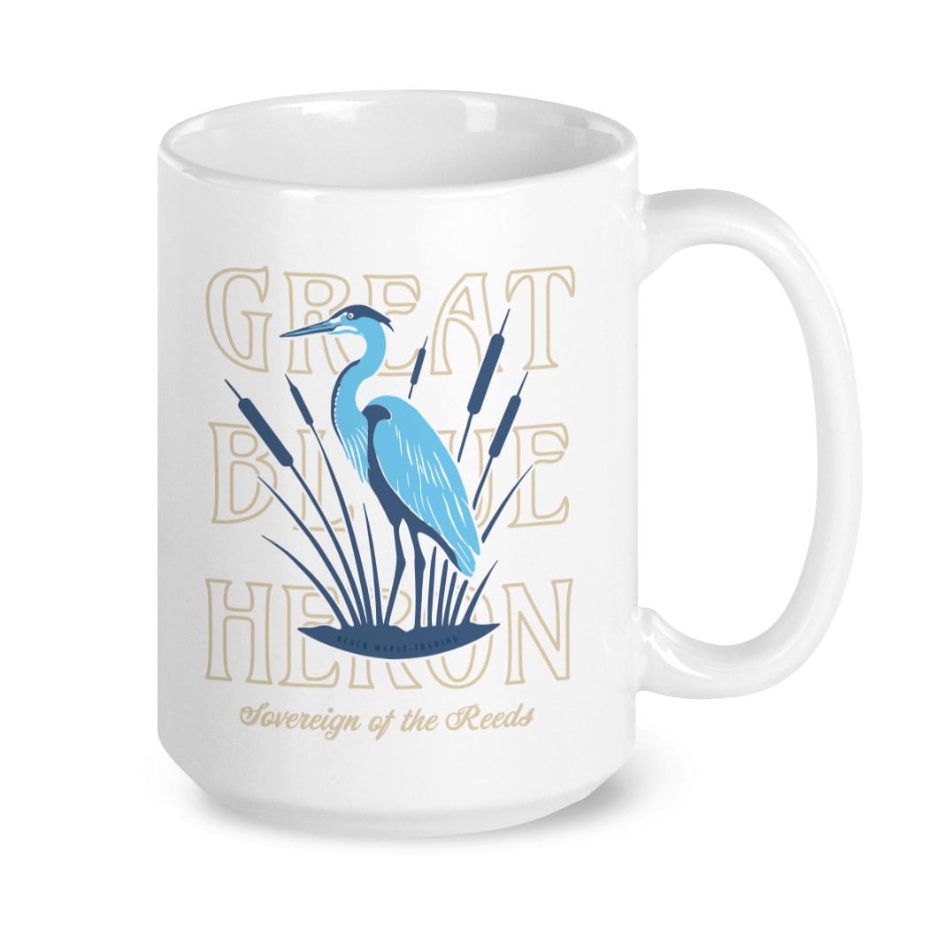 Great Blue Heron 15 oz mug