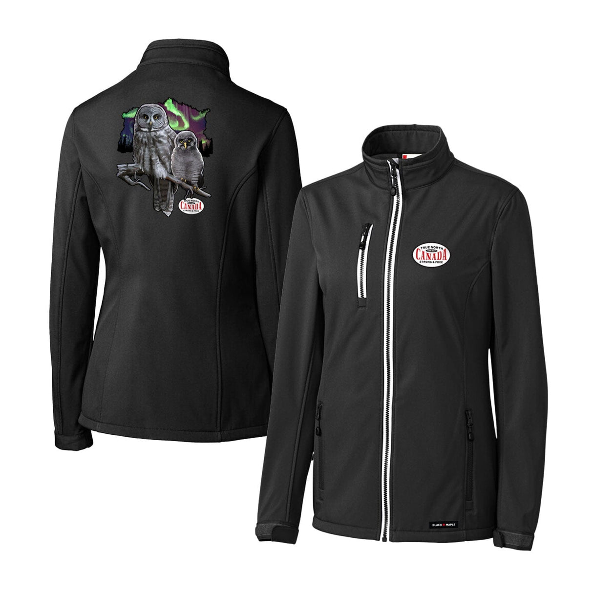 Great Grey Owl Womens Softshell Jacket
