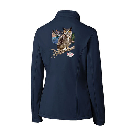 Great Horned Owl Womens Softshell Jacket