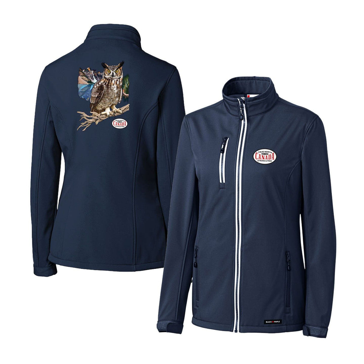 Great Horned Owl Womens Softshell Jacket
