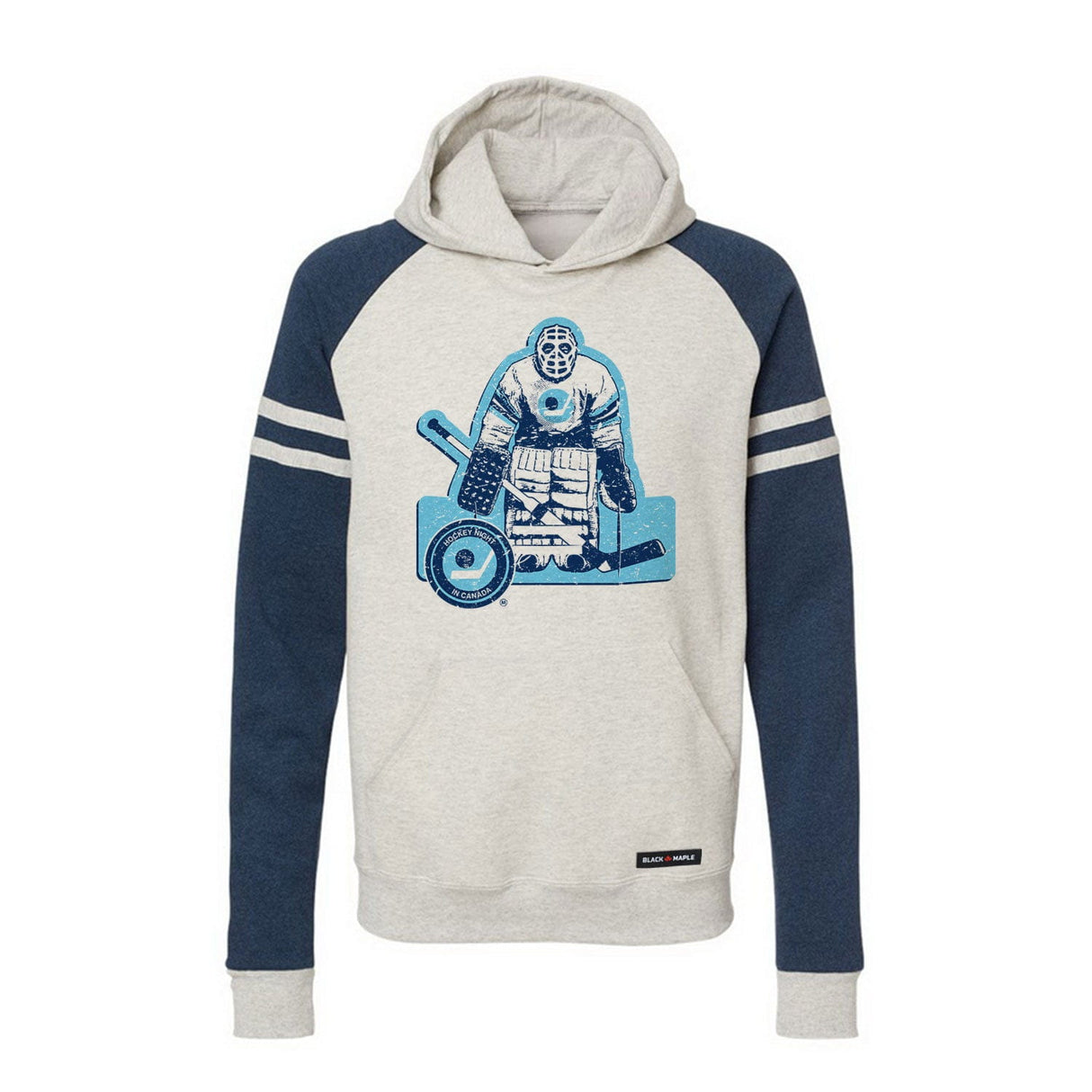 HNIC Vintage Table Hockey Goalie Varsity Hoodie