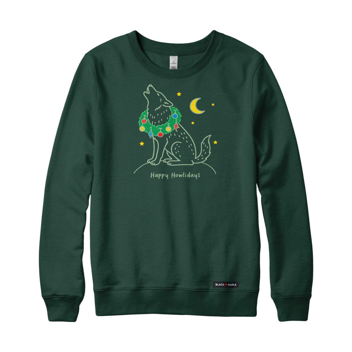 Happy Howlidays Christmas Wolf Crewneck Sweatshirt