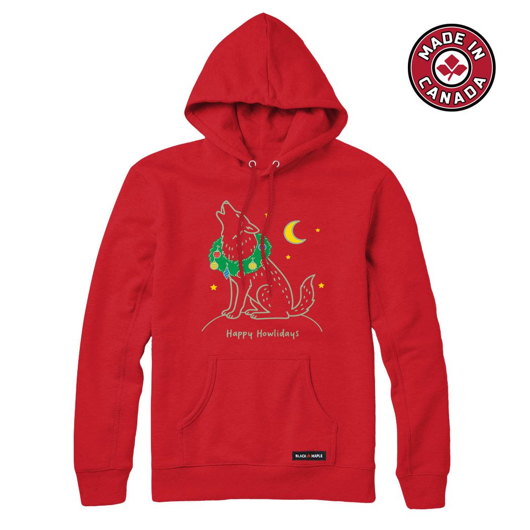 Happy Howlidays Christmas Wolf Hoodie