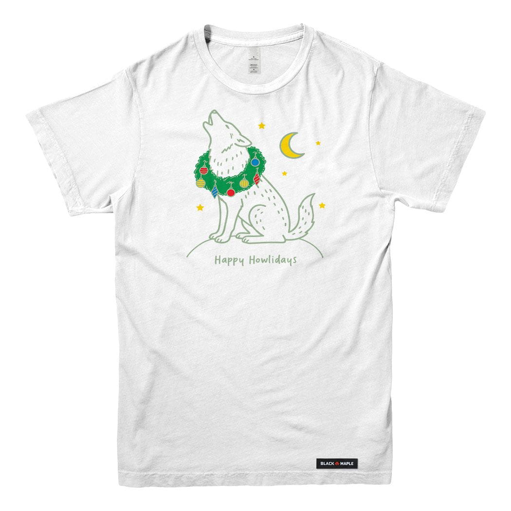Happy Howlidays Christmas Wolf Mens T-shirt