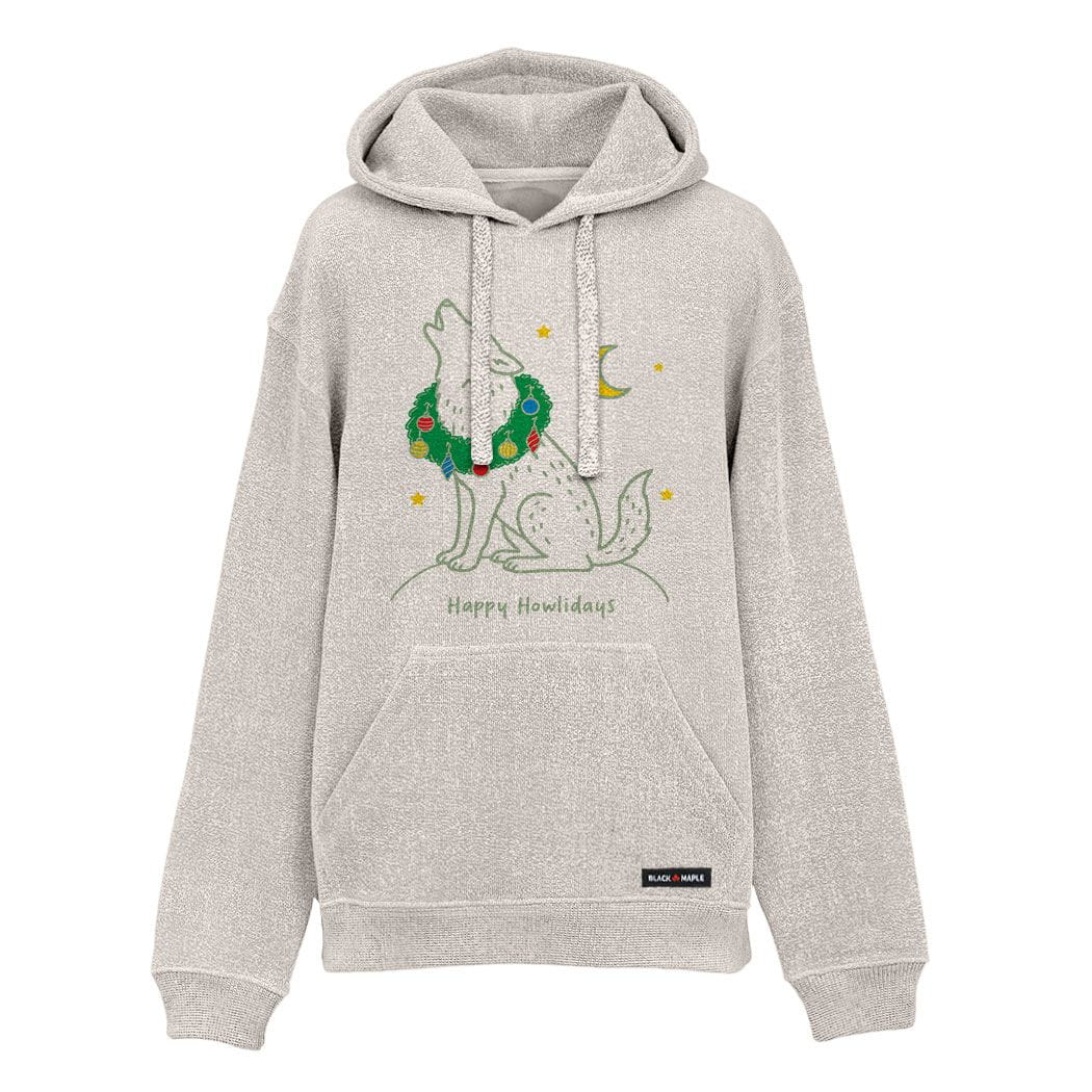 Happy Howlidays Christmas Wolf Nantucket Hoodie