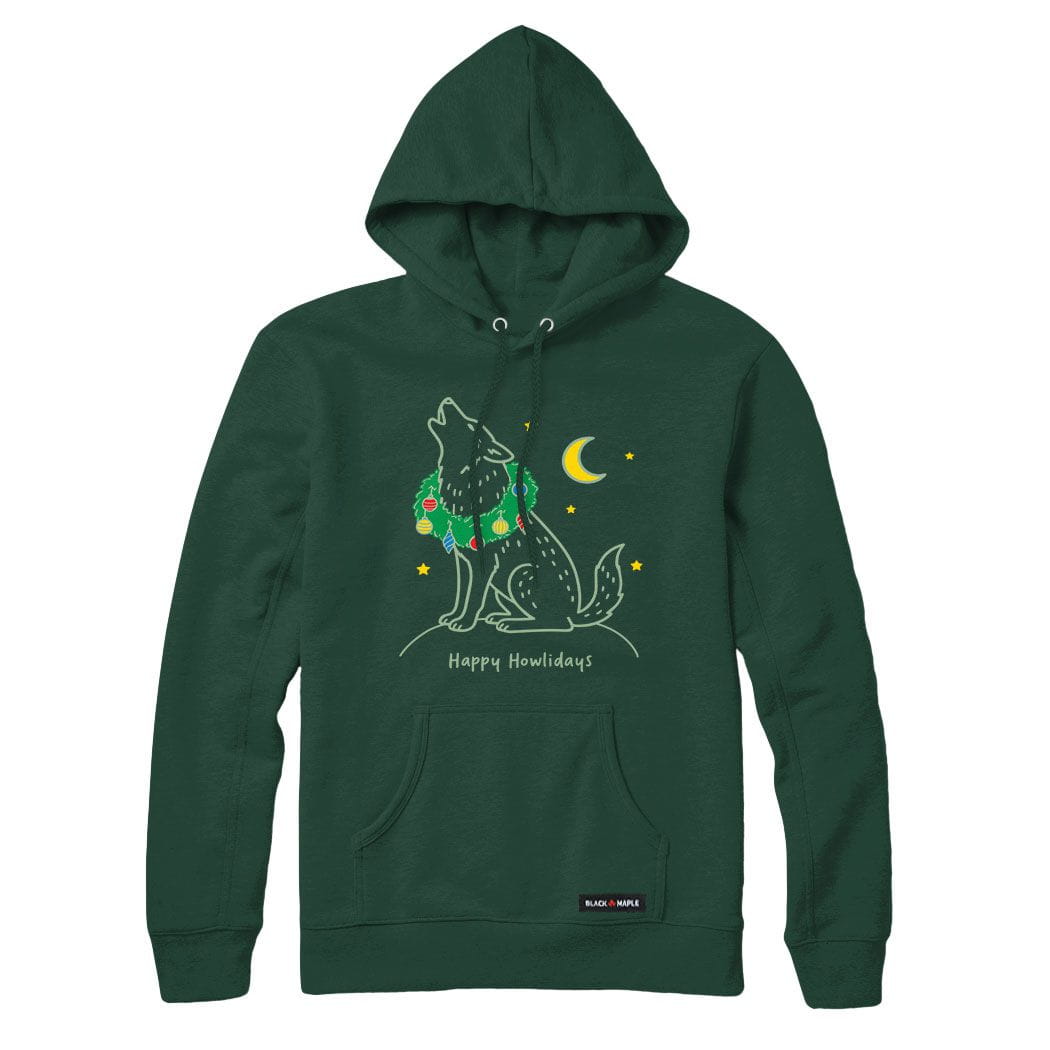 Happy Howlidays Christmas Wolf Hoodie