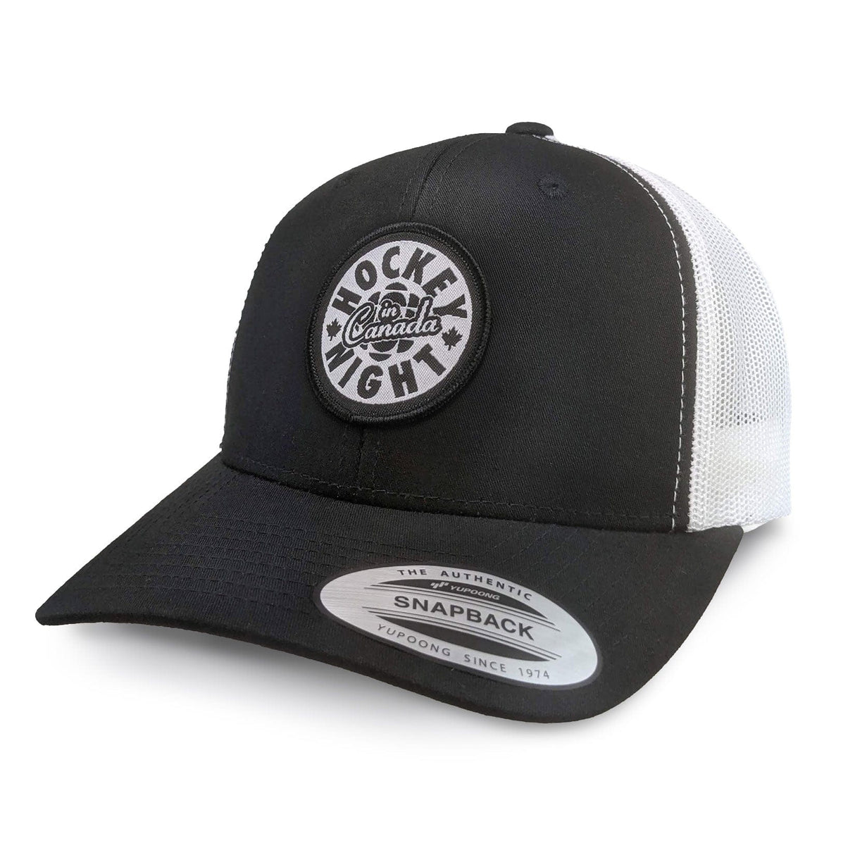 Hockey Night in Canada Black and White Logo Curved Brim Trucker Cap