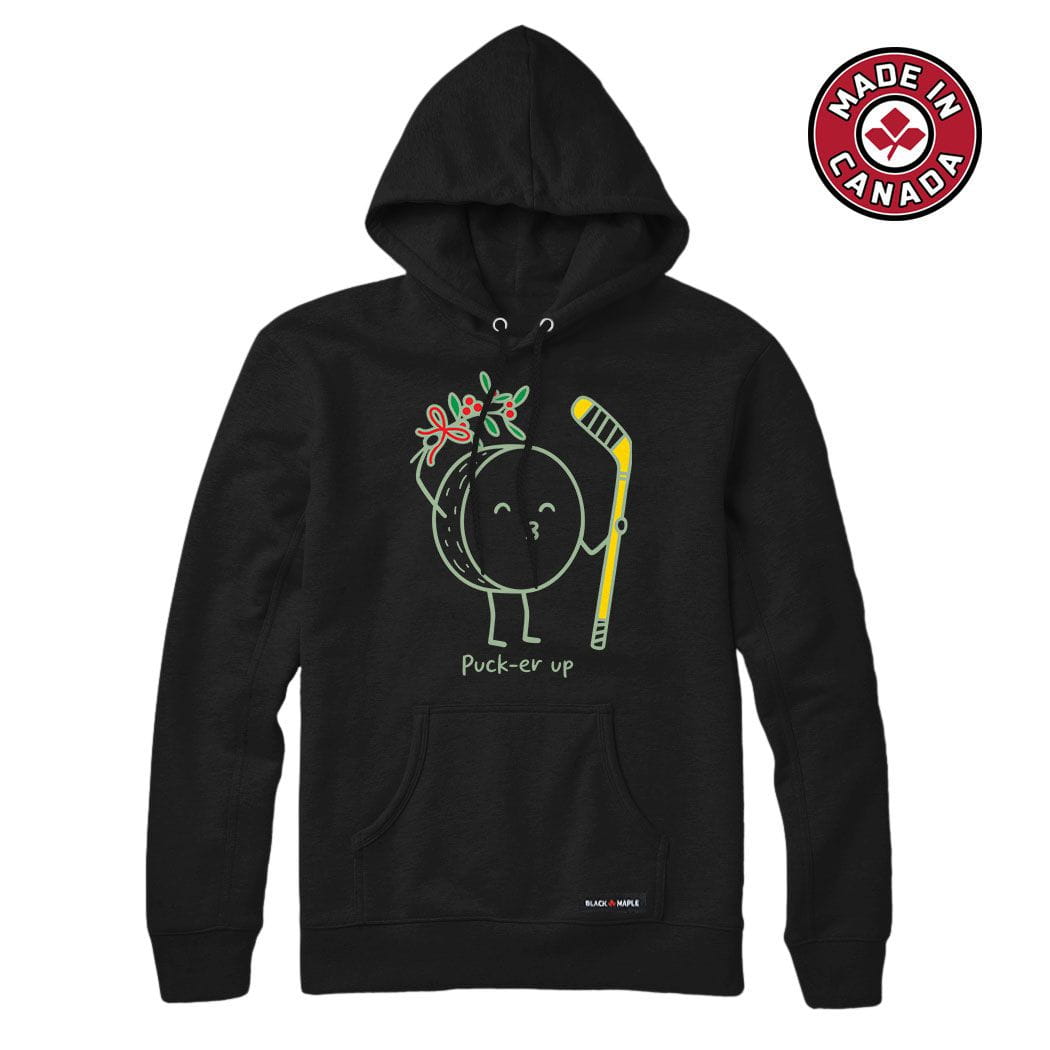 Hockey Puck-er up Christmas Mistletoe Hoodie