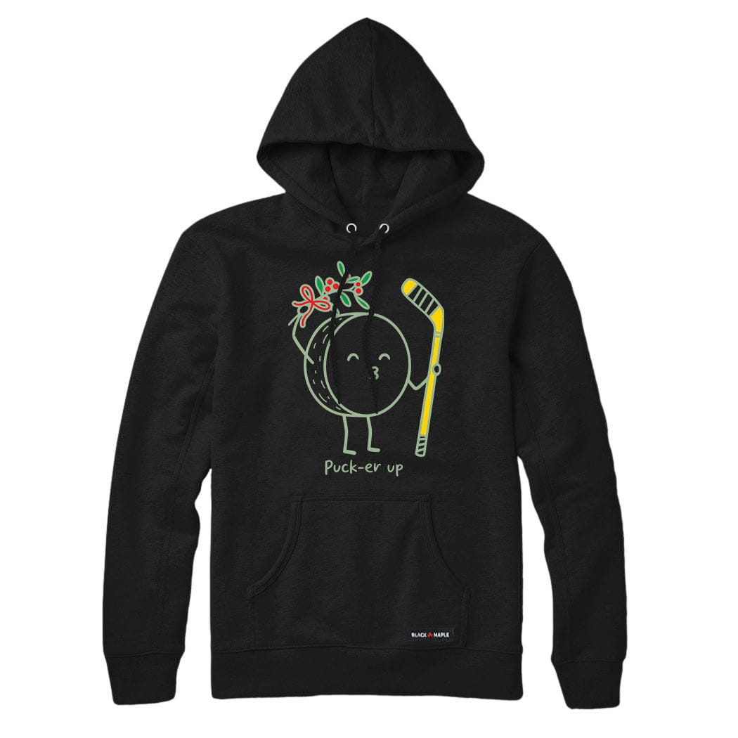 Hockey Puck-er up Christmas Mistletoe Hoodie