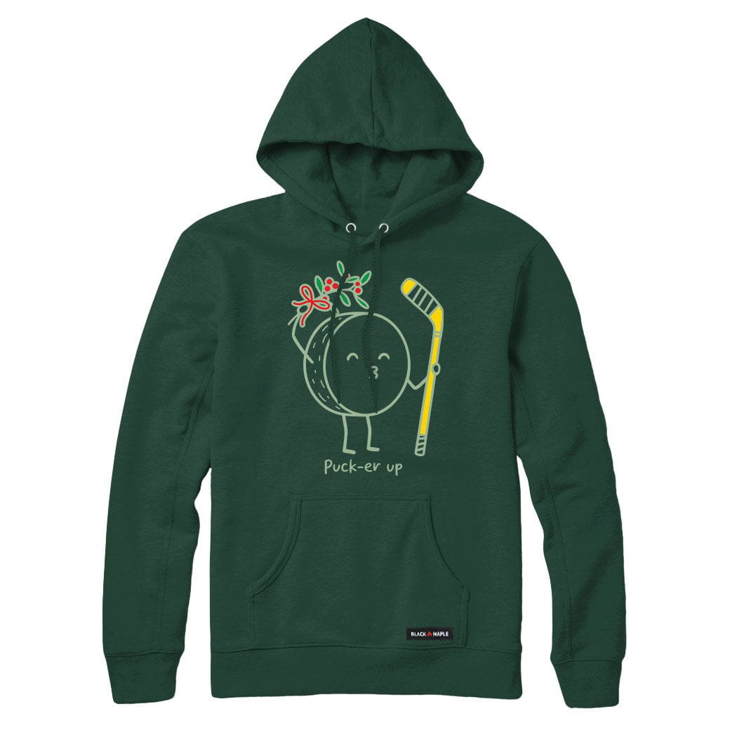 Hockey Puck-er up Christmas Mistletoe Hoodie