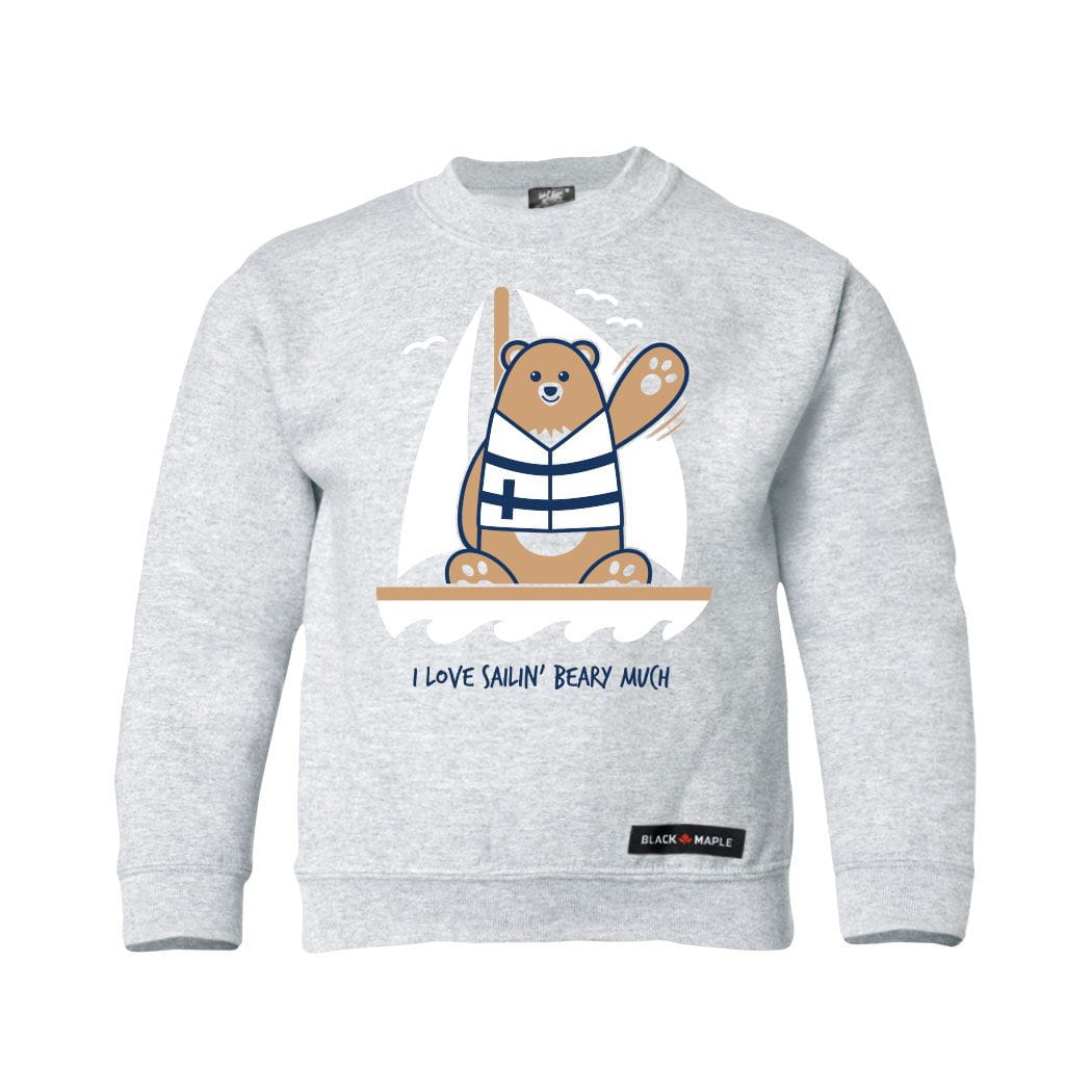 I Love Sailin Beary Much Kids Crewneck Sweatshirt
