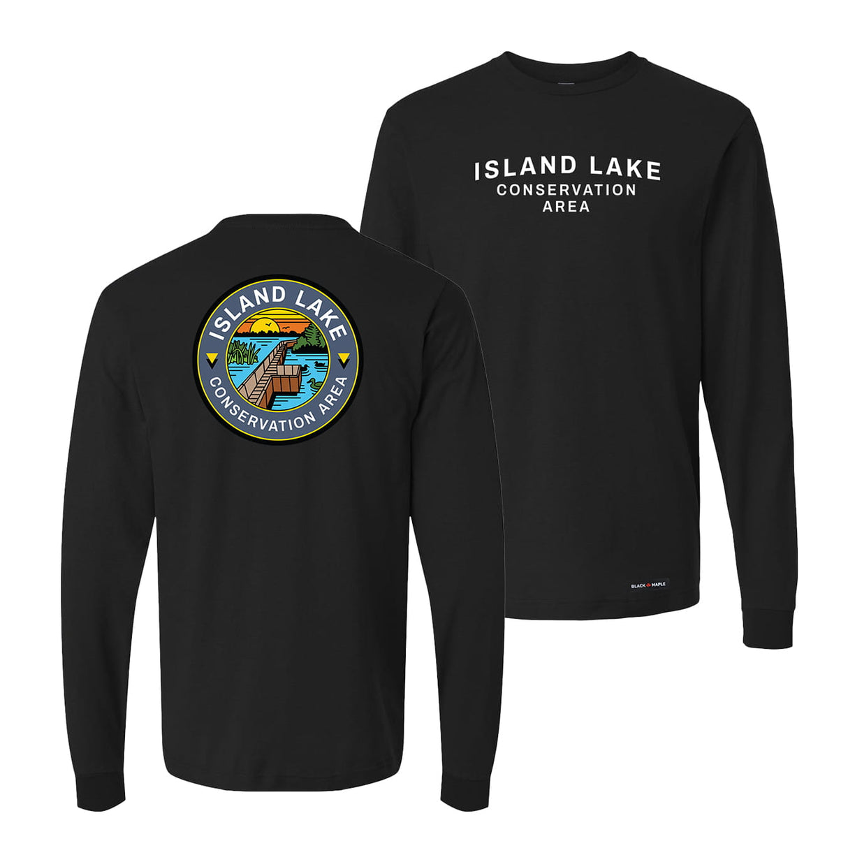 Island Lake Conservation Area Front & Back Print Long Sleeve T-Shirt | Credit Valley Parks