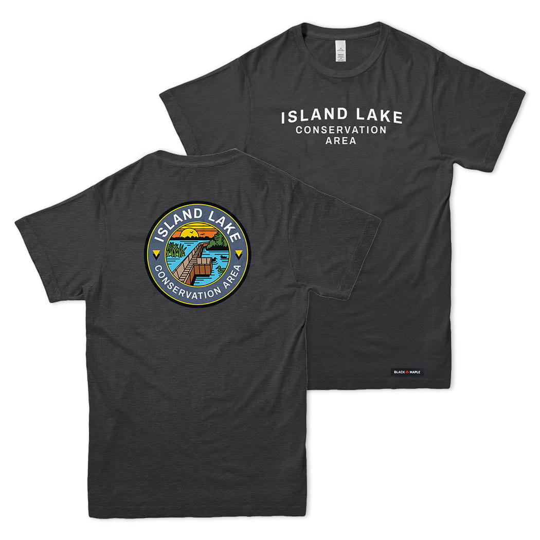 Island Lake Conservation Area Front & Back Print T-Shirt | Credit Valley Parks